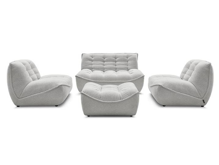 BOBOCHIC 3er Sofa mit Hocker SERENA