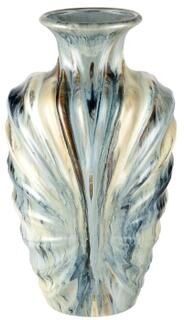 Elk Home Kelly Blue Reactive Earthenware 8.75 Inch Wide Vase