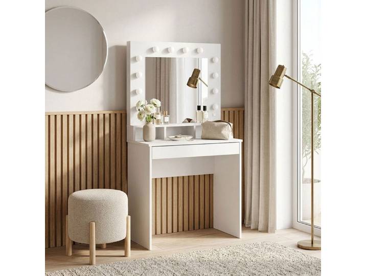 Coiffeuse Homlando Broadway 80 blanc mat