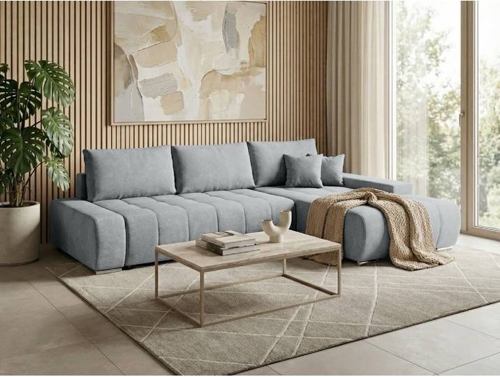 Beautysofa Ecksofa Draco L mit Schlaffunktion, in pflegeleichten Stoffen, Bettkasten
