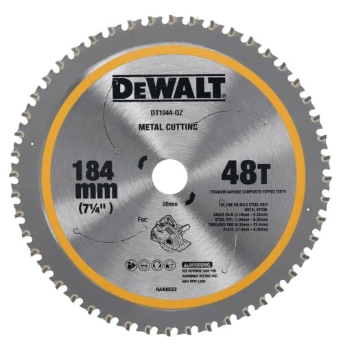 DEWALT DT1044-QZ Cirkelzaagblad voor DCS383, 184 mm x 20 mm, 48 tanden, Mild staal