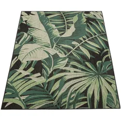 OUTDOORTEPPICH, mit Palmen-Motiv, Schwarz, 280 x 380 cm