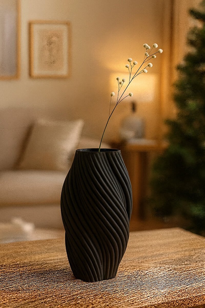 Skushy Moderne Spiraal Vaas - 3D Geprinte Decoratieve Design Vaas voor Interieur Decoratie