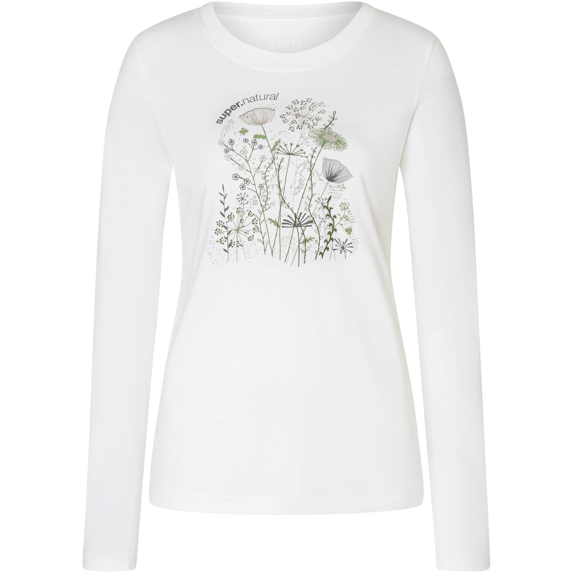 Super.Natural Rock Flowers C Damen Longsleeves Merino weiss Größe M Lifestyle Hautfreundlich Merinowolle
