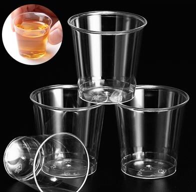 The Handy Homestead Premium Mini Shot Glasses Clear Plastic Disposable Party Cups Premium Mini Shot Glasses Clear Plastic Disposable Party Cups