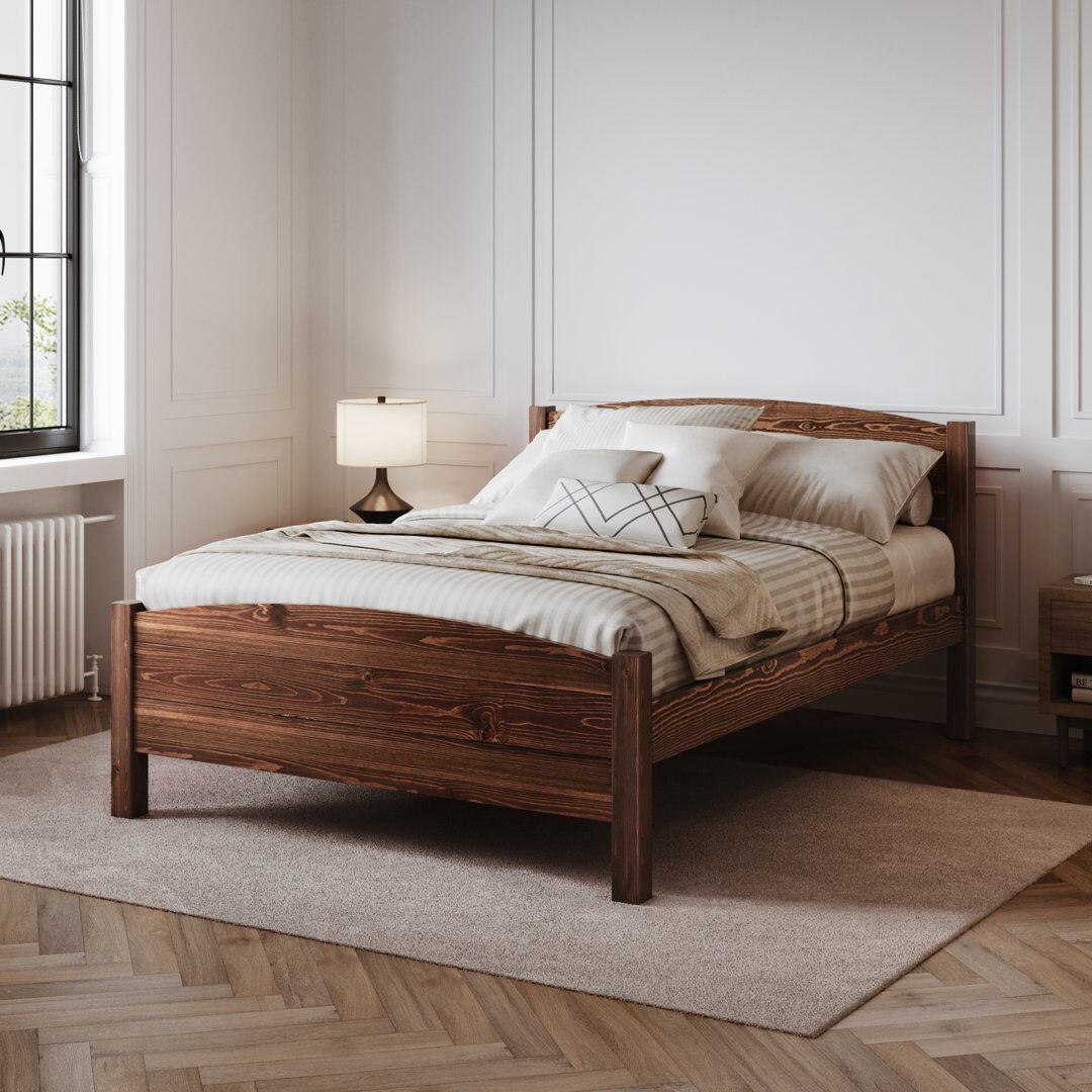 August Grove Anakin Bed Espresso Wood Kingsize (5')