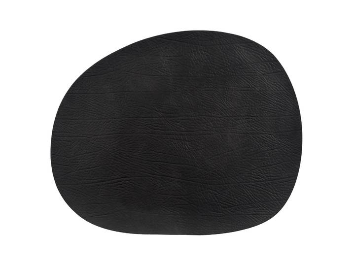 Aida Raw placemat leer Black buffalo (zwart)