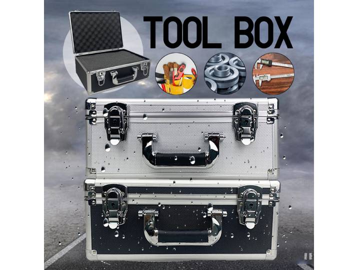 Boîte à outils en aluminium, organiseur portable, boîte à outils pour équipement, grande boîte de rangement pour instruments, coffret en aluminium, coffret rigide, coffre à outils