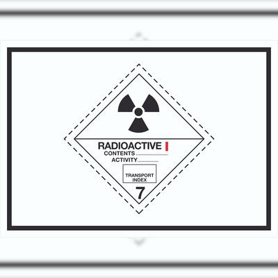 HB-Druck Schild radioaktive Stoffe Symbol Radioactive I-WEISS A1 (594x841mm)