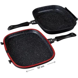BerlingerHaus DOPPELPANEEL 29 cm GRANIT GRANIT DIAMOND LINE BH-6778, Pfanne + Kochtopf, Schwarz