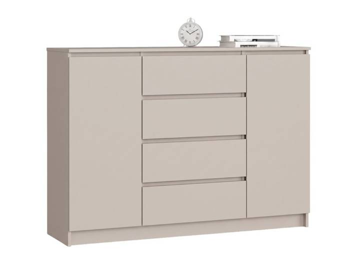 Commode K140 Cachemire 138 cm 2 portes 4 tiroirs 4 étagères 138x40x99 cm