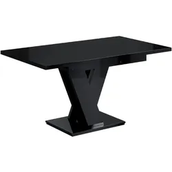 ESSTISCH ausziehbar 120 -160x80x75 cm - Hochglanz Schwarz - ASIV