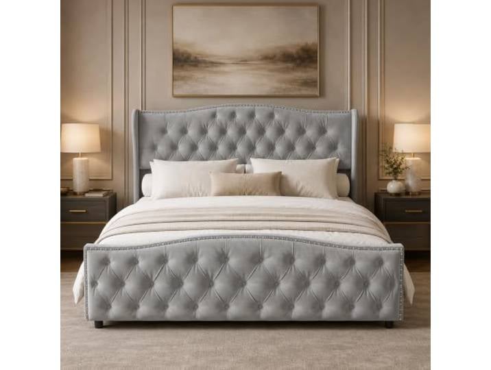 DULRLLY Betten 160x200 Polsterbett mit Stauraum, Hydraulisch Doppelbett mit Chesterfield-Kopfteil, Modernes Samtstoff-Bettgestell mit Leisem Holzlattenrost, Jugendbett für Schlaf- & Gästezimmer