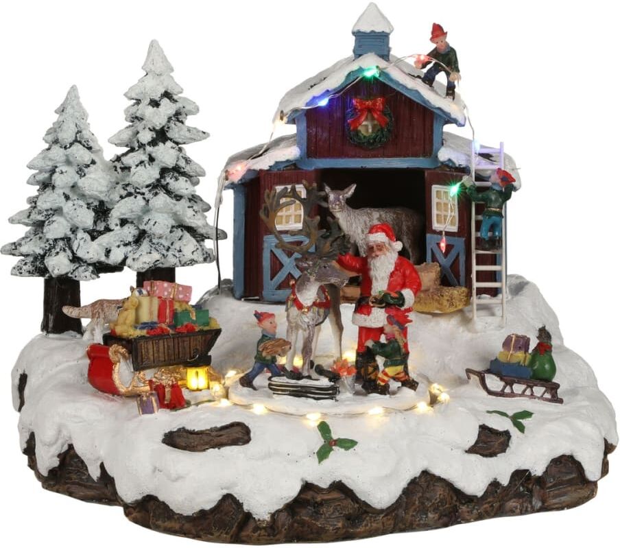 LuVille Village de noël multicolores plastique h20xl21xl23.5cm Multicolore 24x20x21cm