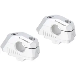 SW-Motech Lenkerverlegung variabel für Ø22 Lenker - H=25 mm. Verlegung 5/10/15/20/25/30 mm. Silbern.
