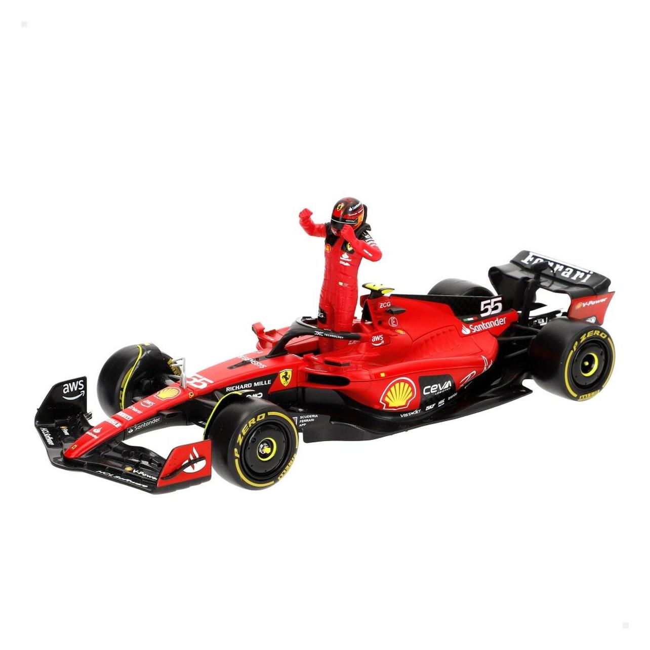 Bburago Diecast 1:24 Formula Racing Ferrari SF-23 Carlos Sainz #55 with Driver Figure Ages 14+ 18-2 (51136949)