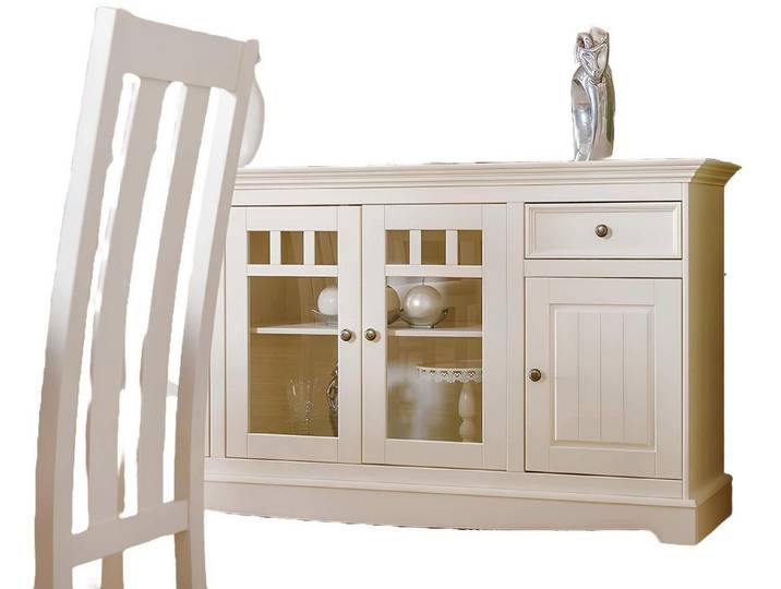 Xlmoebel Sideboard Weißes Sideboard im Landhausstil mit viel Stauraum (Sideboard, Buffet), Hergestellt in Europa
