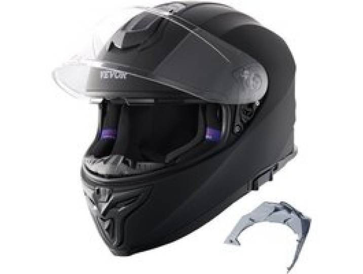 VEVOR Motorradhelm, Integralhelm, Smart Street ABS & High Density Helm mit Wechselglas, ECE-geprüfter bequemer Motocross-Helm, passend für Jugendliche & Erwachsene