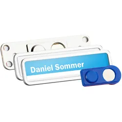 10 Namensschilder TEAM, magnetisch silber | 75 x 17 mm, Kunststoff