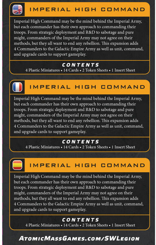 Atomic Star Wars Legion : Imperial High Command