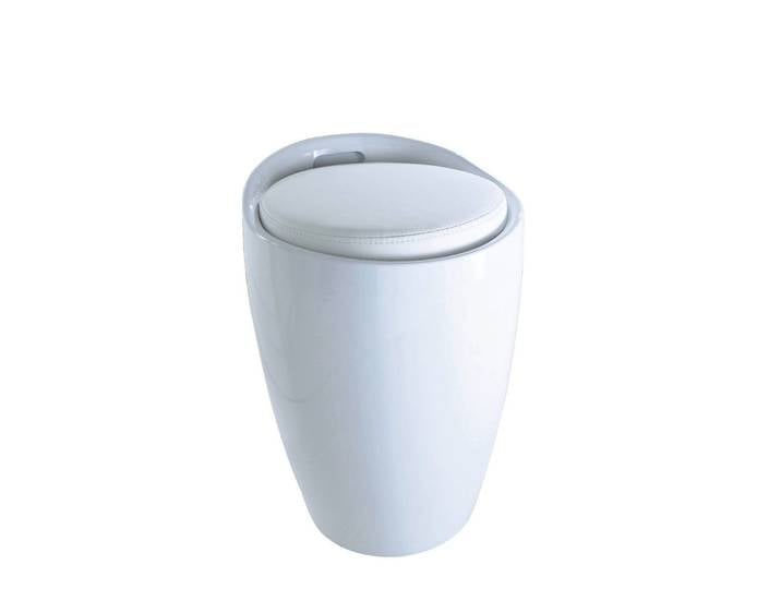 Sitzhocker mit Stauraum, Weiss