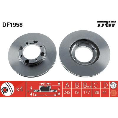 Trw Bremsscheibe [Hersteller-Nr. DF1958] für Hyundai