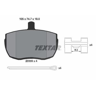 Textar Bremsbelagsatz, Scheibenbremse [Hersteller-Nr. 2035908] für Daf, Iveco, Land Rover, Ford, Ldv, Alfa Romeo
