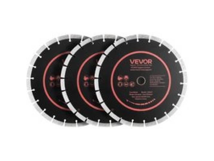 VEVOR 3 Stk. Diamanttrennscheiben 306mm, Diamant-Sägeblätter mit 25,4mm Bohrung & 13mm Segmenthöhe, Max. 6000 U/min Diamantscheiben für Trocken/Nass Schneiden, Trennscheibe für Beton Mauerwerk Stein