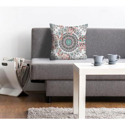 Dekokissen QUEENCE "Luca", bunt (bunt, bedruckt), B:40cm L:40cm, Polyester, Dekokissen_Sitzkissen_Kissenhüllen, Kissenhülle,Mandala Muster,Abstrakt,Geometrisch,Symmetrisch
