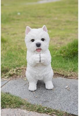 Hi-Line Gift Ltd. Westie Puppy Playing Statue