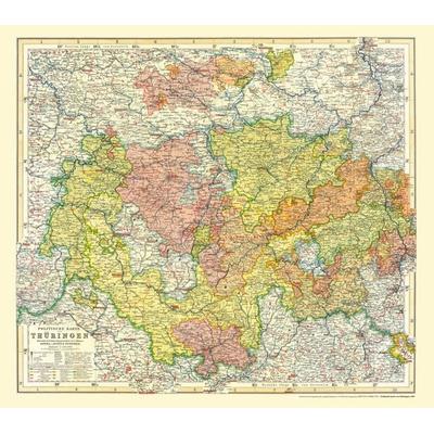 Habenicht, H: Politische Karte von THÜRINGEN - Herzogtümer u, Buch von Hermann Habenicht, Verlag Rockstuhl, 978-3-95966-795-1