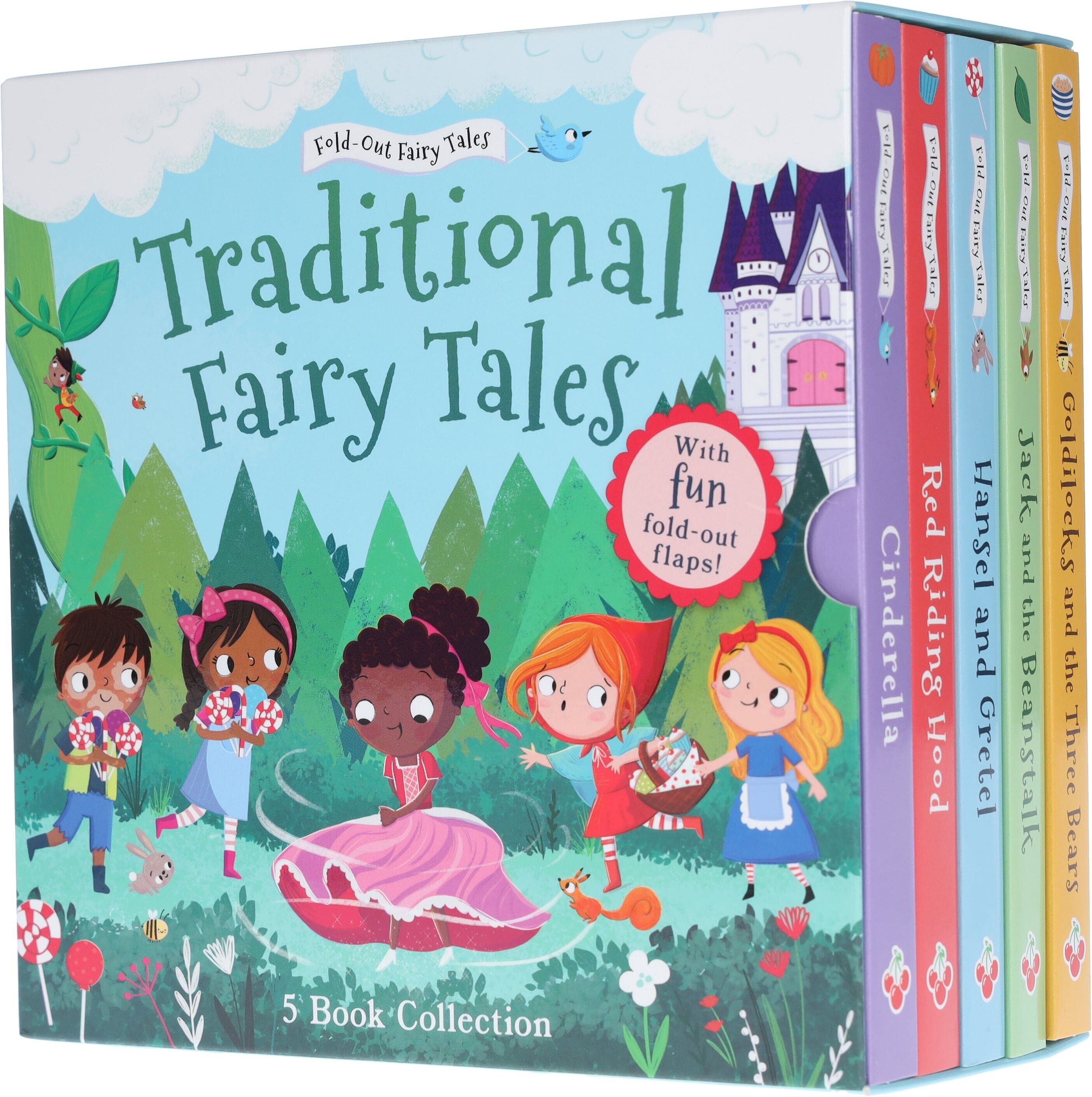Fairy Tales Fold-Out Collection illustrated 5 Books Box Set - Ages 3-6 - Board Book Sweet Cherry Publishing
