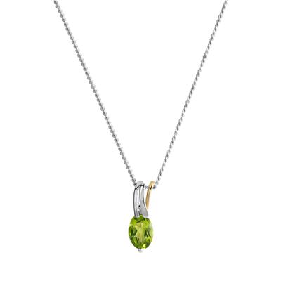 Kette mit Anhänger "375/- GG/WG Peridot", grün (mehrfarbig), FASCINATION BY ELLEN K., Halsketten, Damen, 45cm, Gold, L: 45 B: 5mm, glänzend, B:5mm