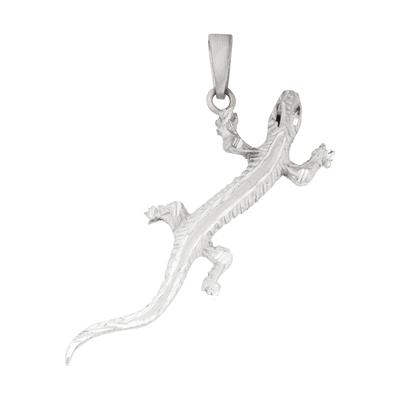 Kettenanhänger JOBO "Anhänger Echse Eidechse 18 mm", silber (silber 925), Schmuckanhänger, Damen, Silber 925 (Sterlingsilber), Kettenanhänger, 925 Silber rhodiniert
