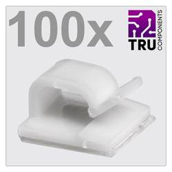TRU COMPONENTS T24CA021 Kabelclip selbstklebend TC-12888440 Bündel-Ø-Bereich 1 bis 7 mm Weiß 100 St.
