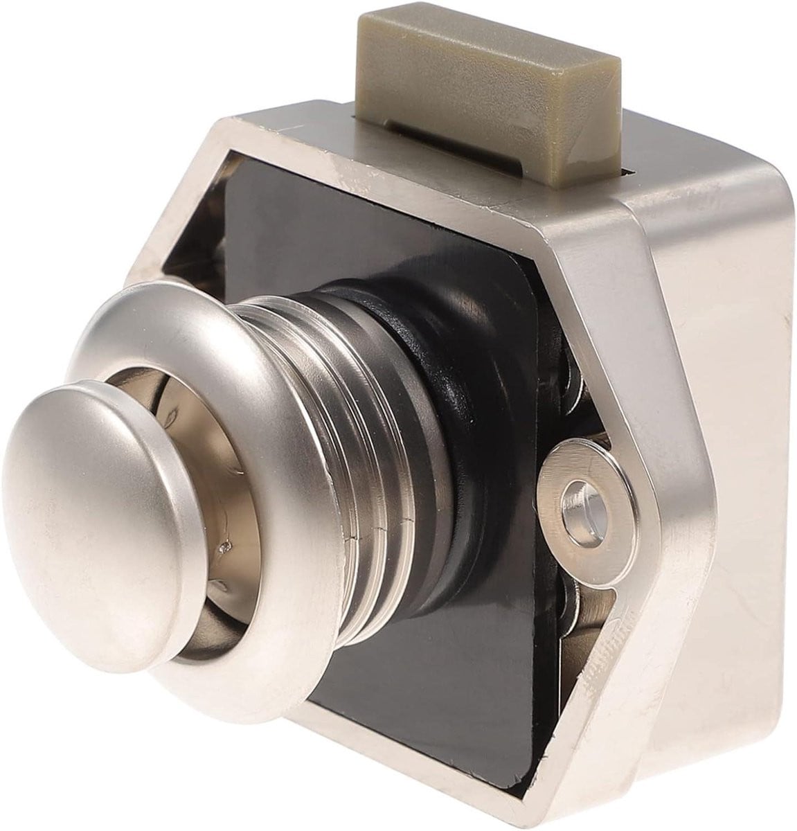 Drukknop Kastslot Zilver - Sleutelloze Vergrendeling voor Meubels - Geschikt voor deuren van 14-16mm