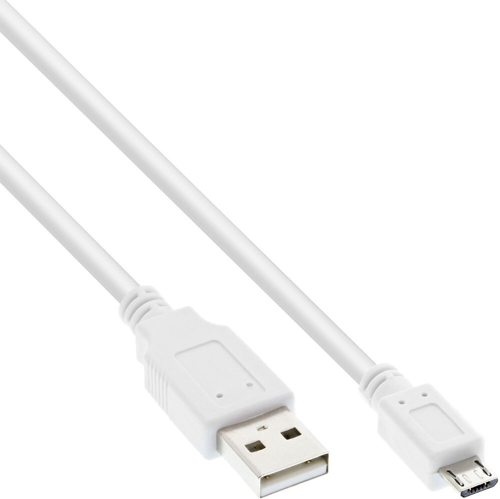 InLine Micro-USB 2.0 kabel, USB-A naar Micro-B, wit, 2 meter