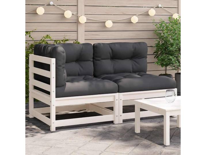 vidaXL Patio Sofa White Pine