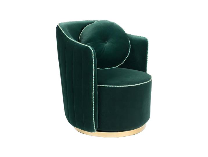 Drehbarer Design Sessel „Sassy Granny“ Samt Dunkelgrün Bold Monkey