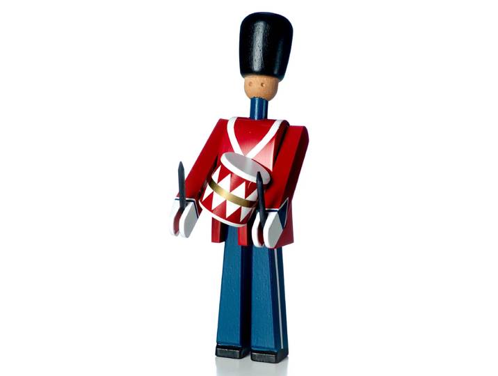 Kay Bojesen - Trommler Holzfigur, rot / blau / weiss