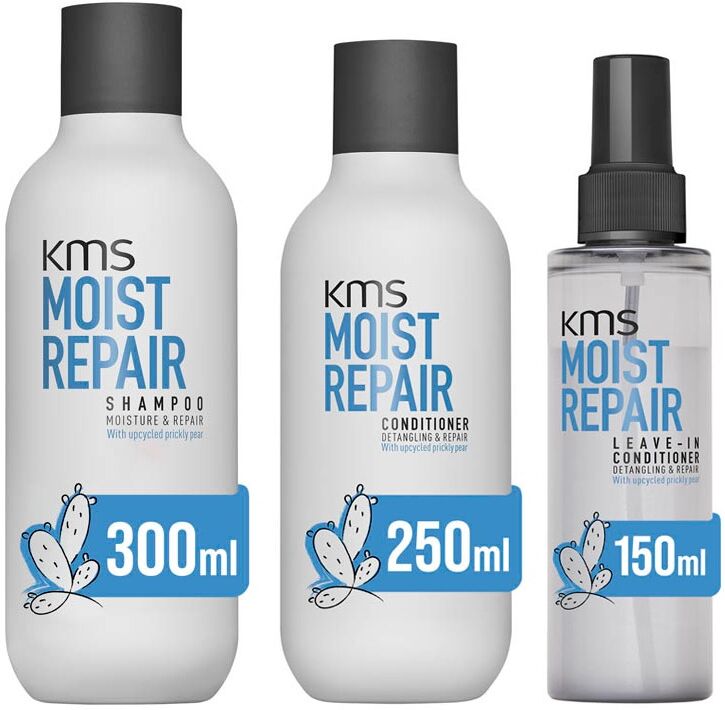 KMS Moist Repair Shampoo 300ml, Conditioner 250ml & Leave-In Condition