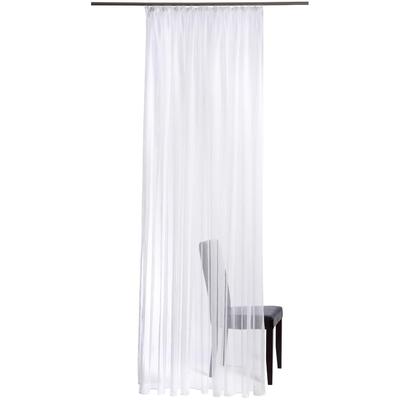 Gardine HOMING "Glendale" Gr. 1, weiß, B:300cm H:145cm, Polyester, Gardinen, Gardine, Kräuselgardine, weiß, transparent, Makrame, Wohnzimmer, Schlafzimmer