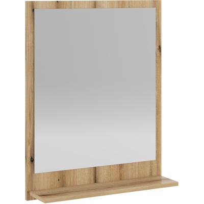 Badspiegel HOME AFFAIRE "Oslo, Spiegel in Eiche Evoke, Wandspiegel im skandinavischen Design", braun (eiche evoke), B:60cm H:65cm T:16cm, Holzwerkstoff, Spiegel, Badspiegel, mit Ablagefläche, 60 cm breit