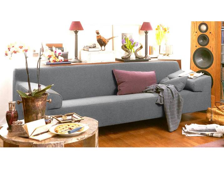 freistil ROLF BENZ Sofa Rolf Benz Sofa Freistil 180 Couch Stoff grau 200 cm Fuß schwarz