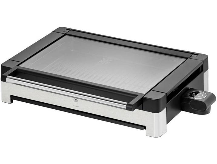 WMF Tischgrill Lono, Schwarz, Edelstahlfarben, Metall, Glas, 13x33x54 cm, LCD-Anzeige, einfache Reinigung, Temperatur einstellbar, gleichmäßiges Grillen, Kochgeschirr, Tischgrills & Fondues, Raclette-Grills