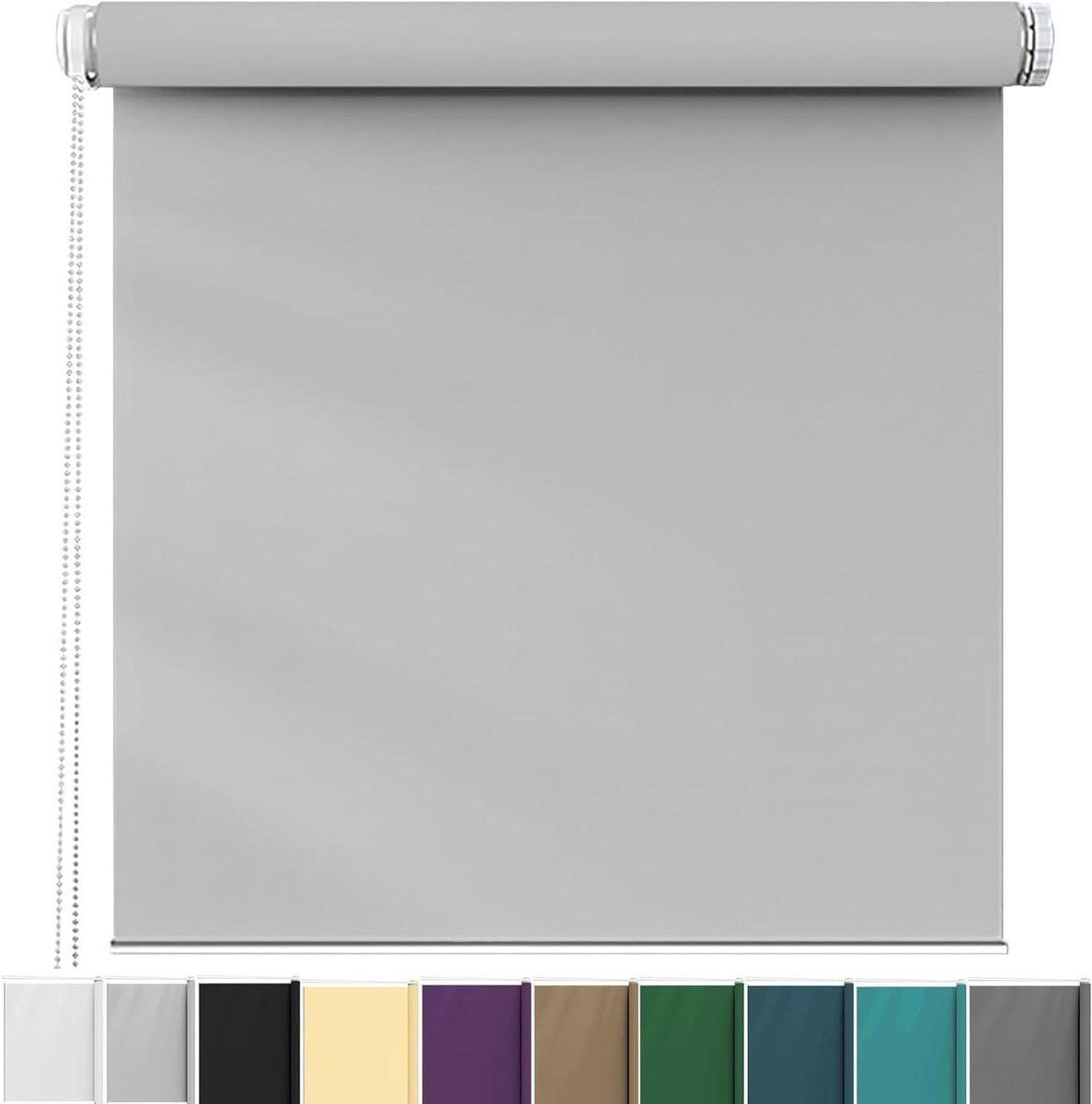 Waterdichte verduisterende jaloezieën in lichtgrijs polyester, 65 x 170 cm
