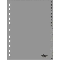 Durable, Ordner Zubehör, REGISTER PP 20 BLATT GEPRÄGT 1-20 20 ST 652210