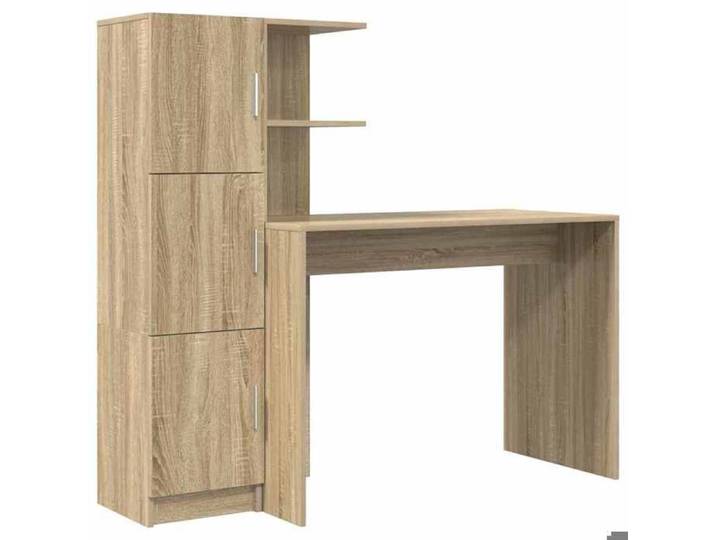 YUN@Meuble de Bureau - MODERNE - Table de bureau - avec rangement - en chêne Sonoma @7567@
