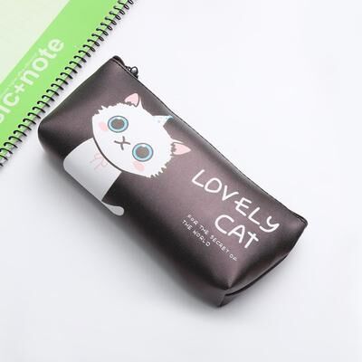 Combo Retail Shop Cat School Pencil Bag, Cute Silicone Waterproof Case, Girls Kids Gift, Office School Supplies, Stationery Organizer b
