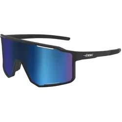 Cebe, Unisex, Sportbrille, Outflow 2 Cat 3 - Fahrradbrille (Matt Black, full revo sapphire blue), Schwarz